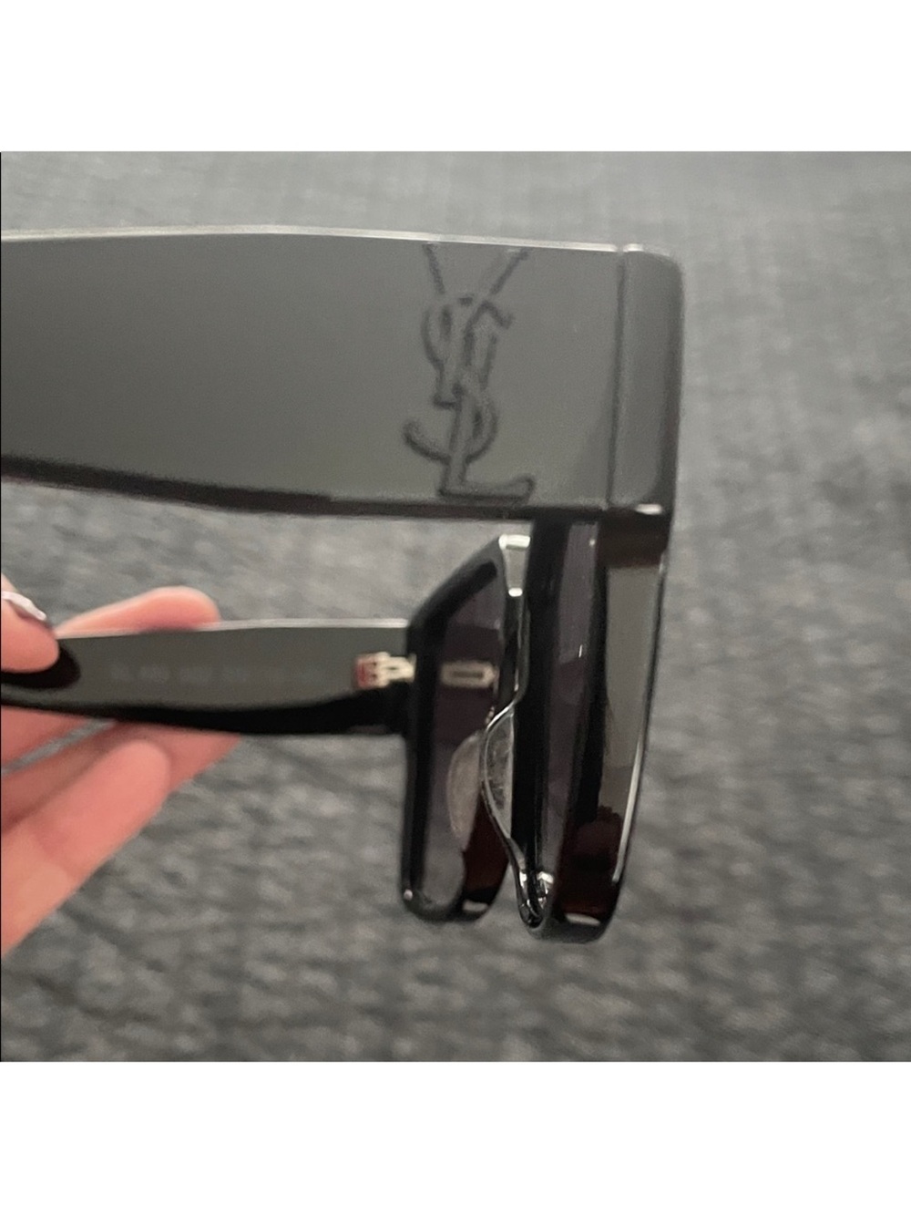 Saint Laurent Black Square Sunglasses with Gradient Gray Lenses - Picture 8 of 11